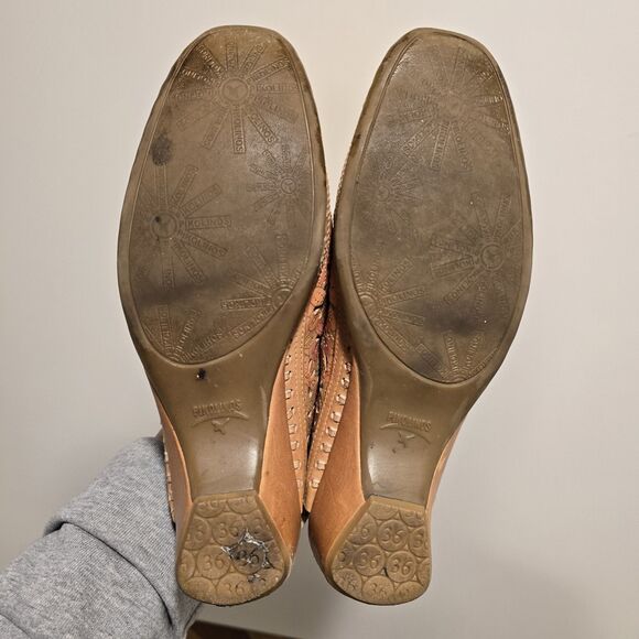 Pikolinos Women 36 Romana Leather Shoes Sandals Floral Pink Boho Cottage Western - Picture 8 of 13